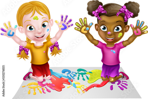 Cartoon Girls Painting