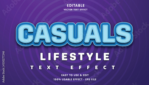 casuals editable text effect with modern and simple style  usable for logo or campaign title