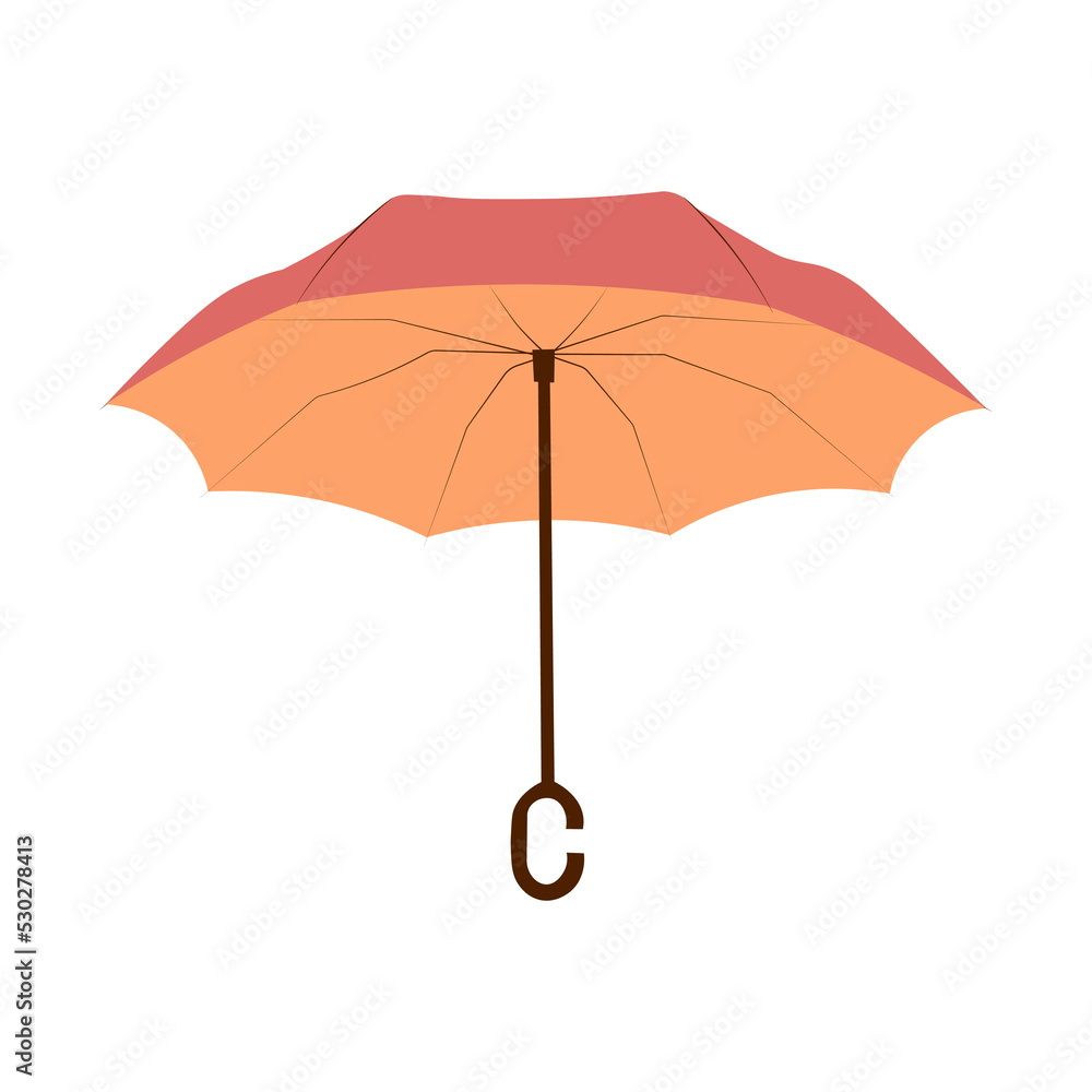 vector illustration of open umbrella in flat style. Umbrella in autumn boho colors. vector illustration of open umbrella in flat style. Umbrella in autumn boho colors.