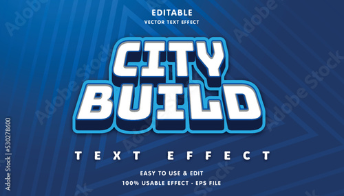 city build editable text effect with modern and simple style, usable for logo or campaign title