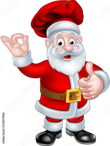 Santa Chef Christmas Cartoo...