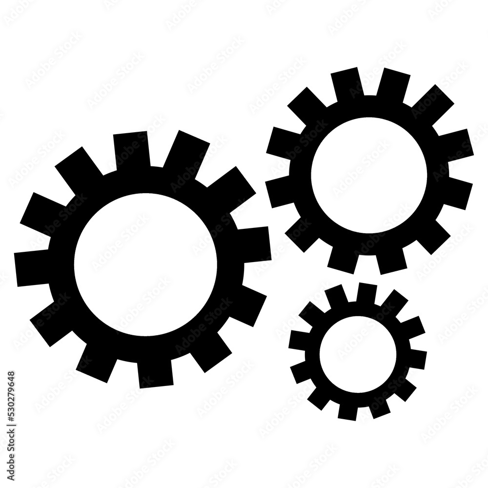 Zahnrad Icon in schwarz als Symbol für Mechanik, Konfiguration oder Einstellung