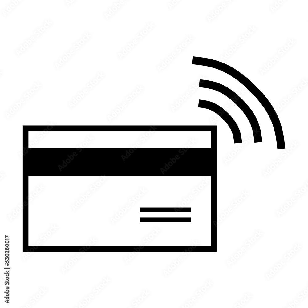 Icon Kreditkarte in schwarz als Symbol für Kontaktloses Bezahlen ohne Bargeld Icon Kreditkarte in schwarz als Symbol für Kontaktloses Bezahlen ohne Bargeld