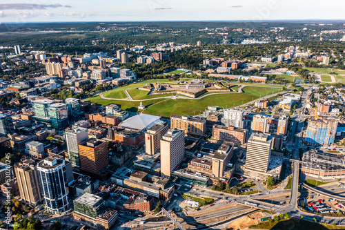 Fototapete Halifax Nova Scotia, Canada, September 2022,  aerial view of Downtown Halifax wi