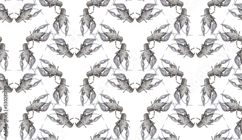 Seamless pattern with crayf...