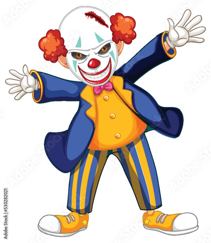 Cartoon creepy clown character
