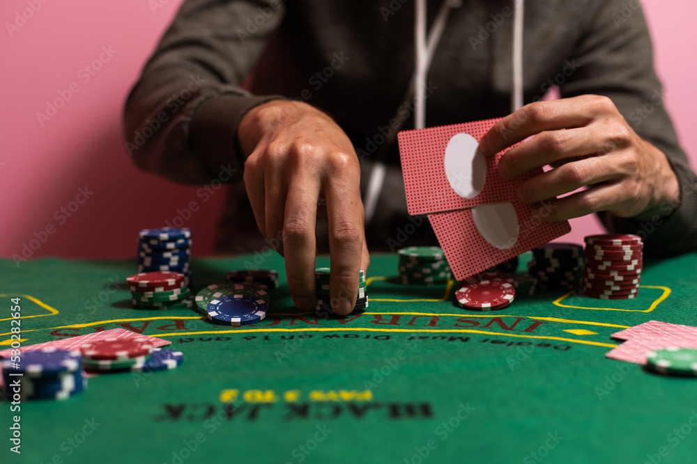 The player makes a bet in poker. The player makes a bet in poker.