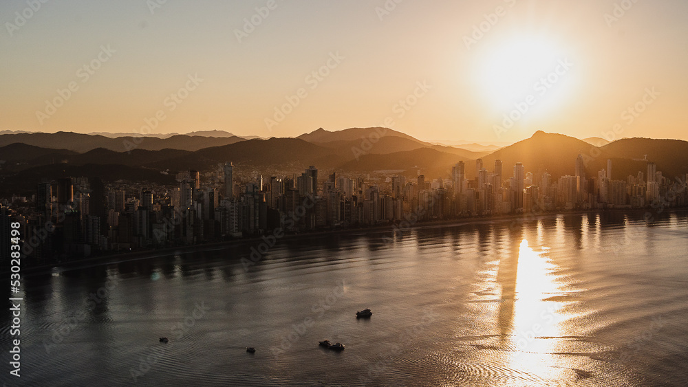 Fototapeta premium Beach view in Camboriu or Praia do Rosa, Drone View