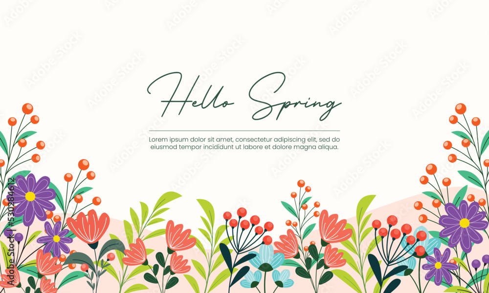 Banner Floral background design. Vector floral template design Stock Vector Adobe Stock