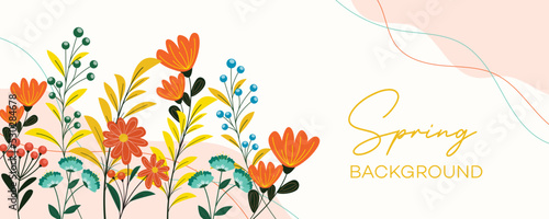 Floral background design. Floral banner template design