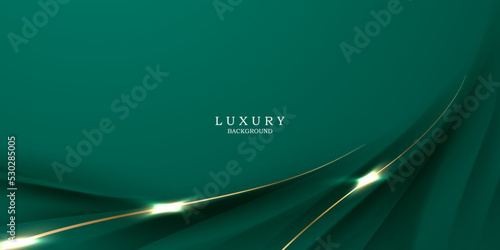 green abstract background design with elegant golden elements vector illustration