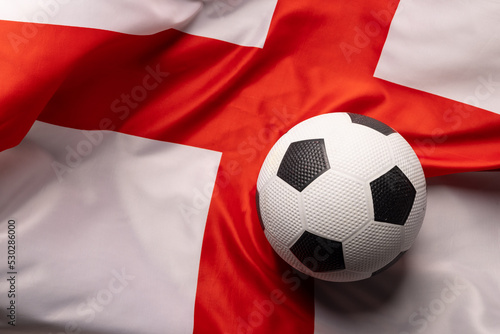 Composition of football over national flag of england