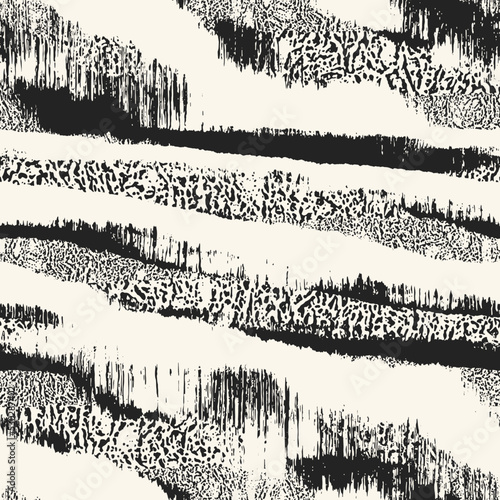Ink Brush Stokes Textured Striped Pattern
