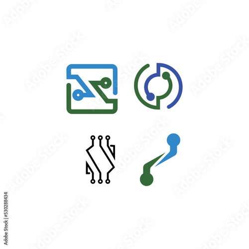 chip processor vector logo