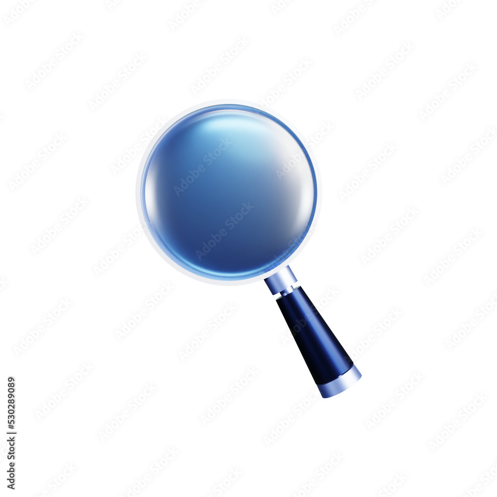 Magnifying glass 3d rendering illustration Magnifying glass 3d rendering illustration