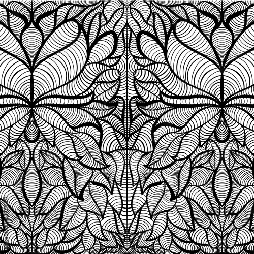 Black and White Handmade Abstract Design Artwork