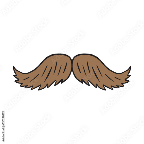 Vector hand drawn doodle sketch colored mustache isolated on white background © Sweta