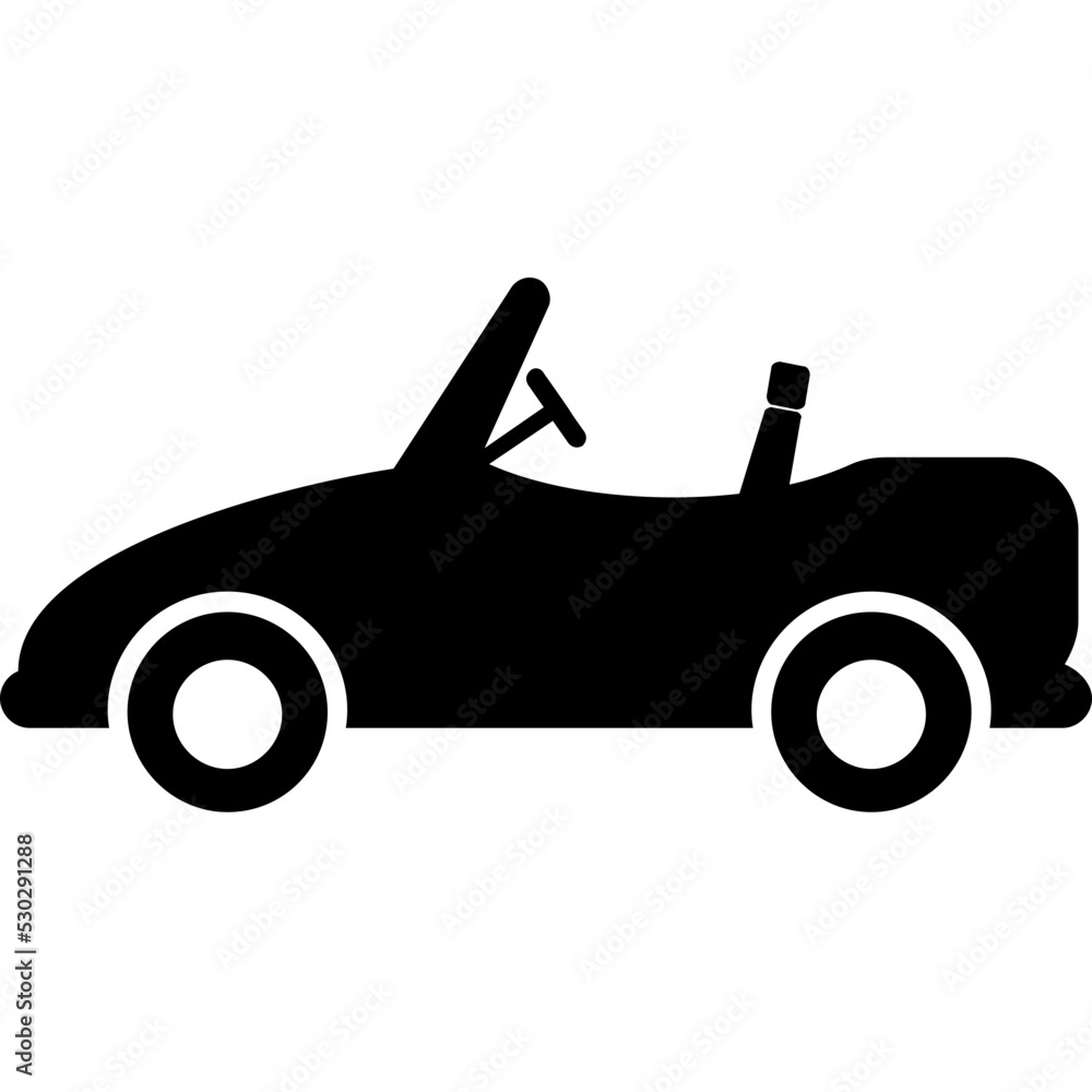 Roofless Car Glyph Vector Icon