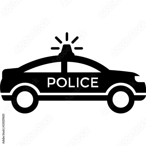 Police Sedan Glyph Vector Icon