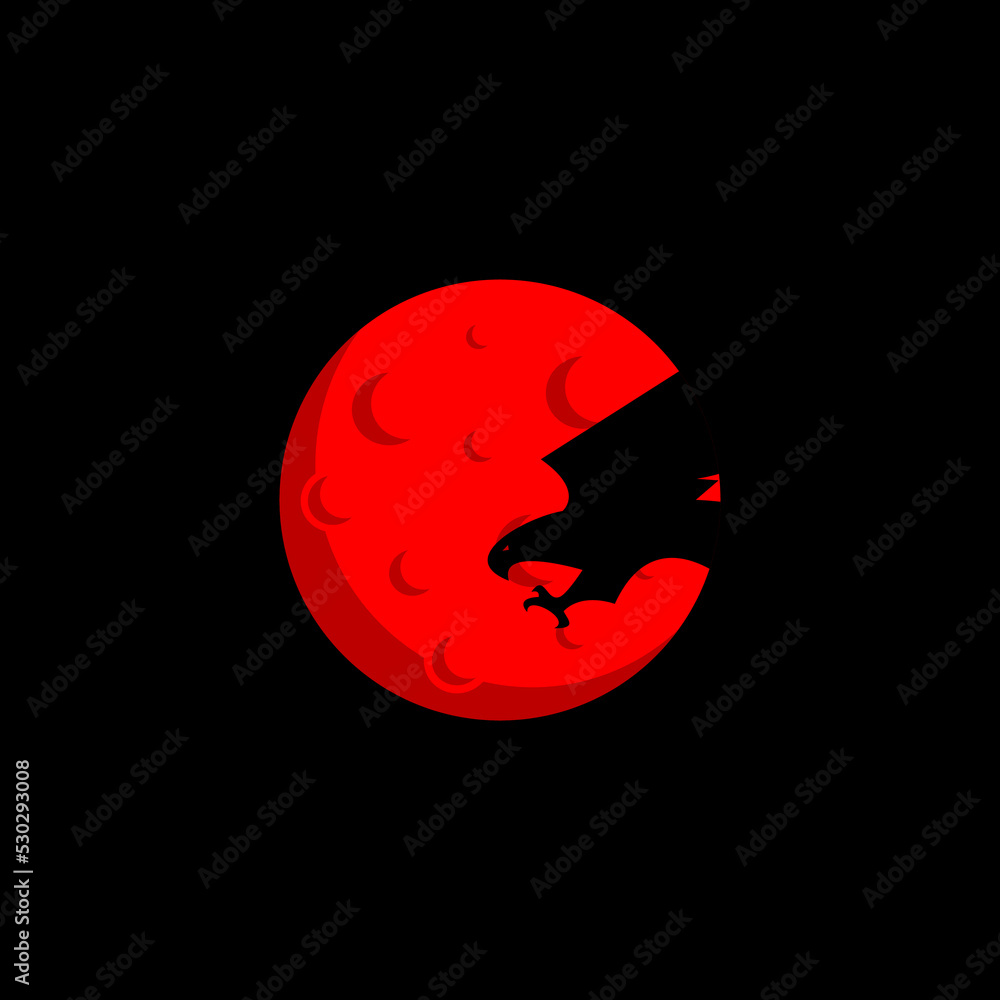 Logo Icon Falcon Blood Moon Vector Stock Logo Icon Falcon Blood Moon Vector Stock