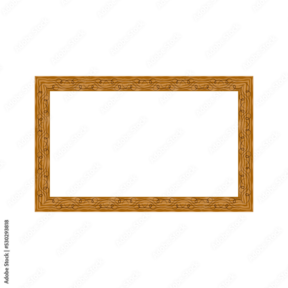 Brown frame with wavy line for photo, blank prints Brown frame with wavy line for photo, blank prints