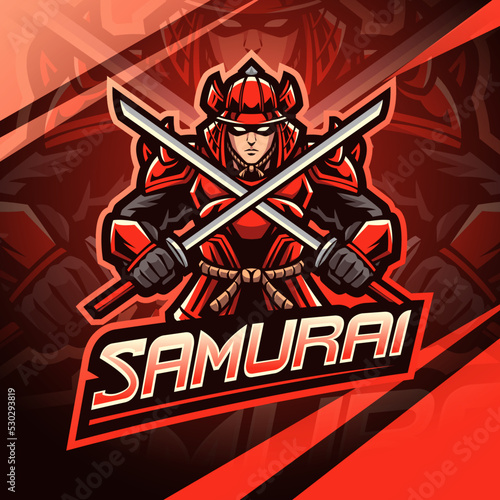 Samurai warrior esport mascot logo design