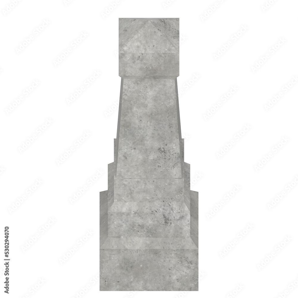 3D rendering illustration of a tombstone