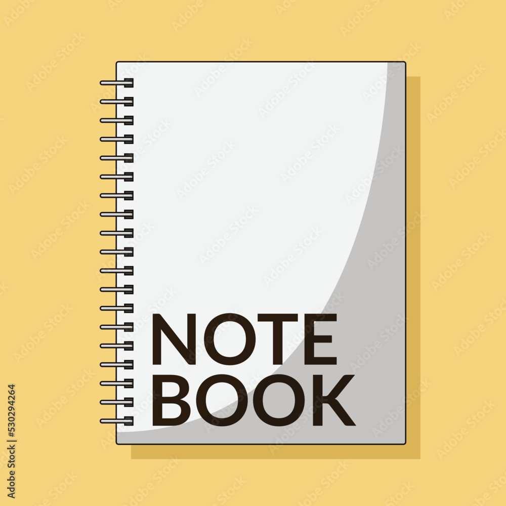 Notebook Vector Illustration. Book. Paper. Flat Cartoon Style Suitable for Icon, Web Landing Page, Banner, Flyer, Sticker, Card, Background, T-Shirt, Clip-art Notebook Vector Illustration. Book. Paper. Flat Cartoon Style Suitable for Icon, Web Landing Page, Banner, Flyer, Sticker, Card, Background, T-Shirt, Clip-art
