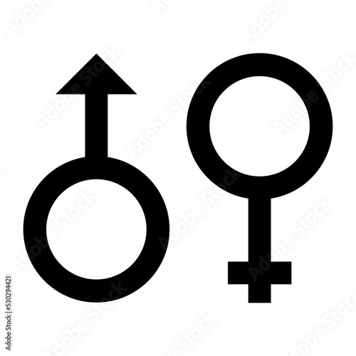Female and male signs. Sex gender symbol. Gender icon. Vector illustration on white background.