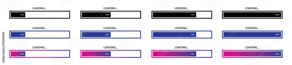 Loading progress icon. Download progress icon, vector illustration Loading progress icon. Download progress icon, vector illustration