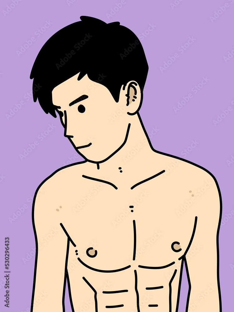 Fototapeta premium cute man cartoon on purple background