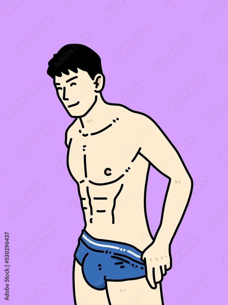 Fototapeta premium cute man cartoon on purple background