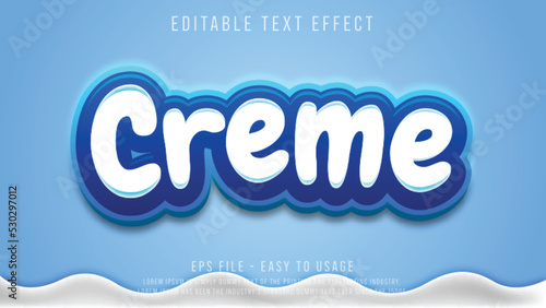 Creamy editable text effect template