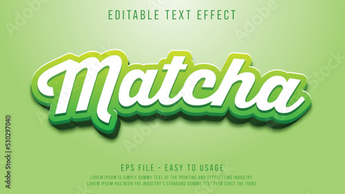 Matcha green tea editable text effect template