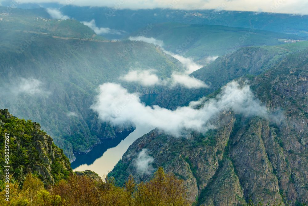 River Sil Canyon, Galicia Spain. Mountain view. River Sil Canyon, Galicia Spain. Mountain view.