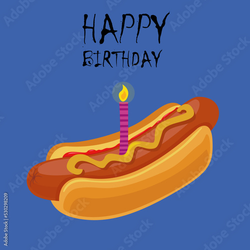 Happy birthday to a fast food lover. background for a postcard