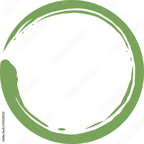 Green Zen Enso Circle Art Brush Design Illustration Icon