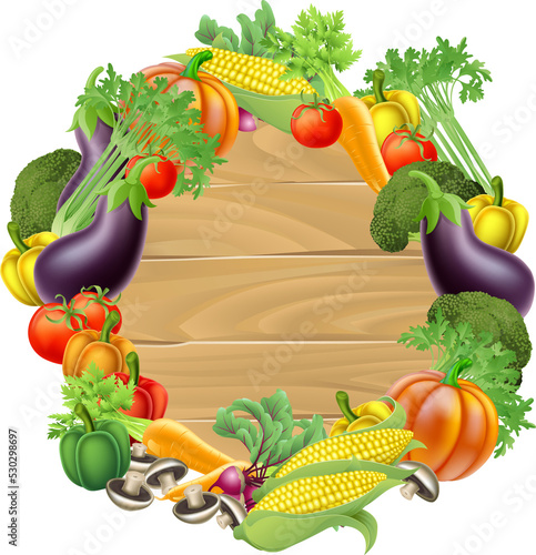 Vegetables Wooden Sign