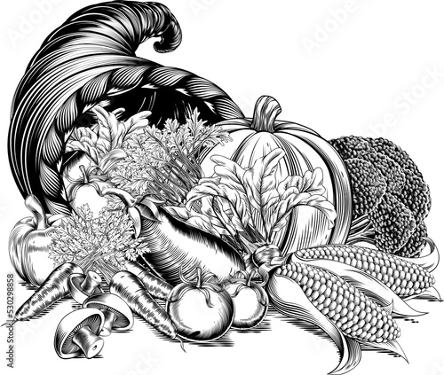Horn of Plenty Cornucopia W...
