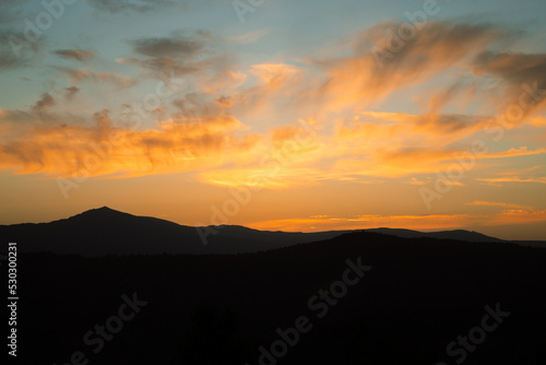 sunset in the mountains