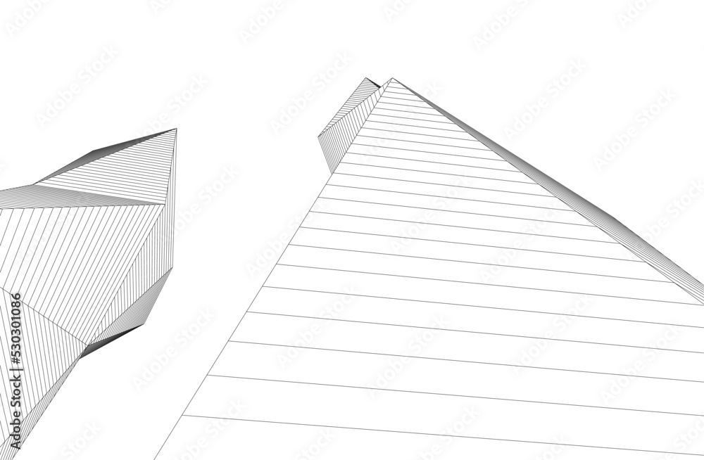 Modern architecture building 3d illustration Modern architecture building 3d illustration
