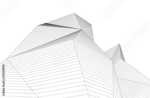 Modern architecture building 3d illustration
