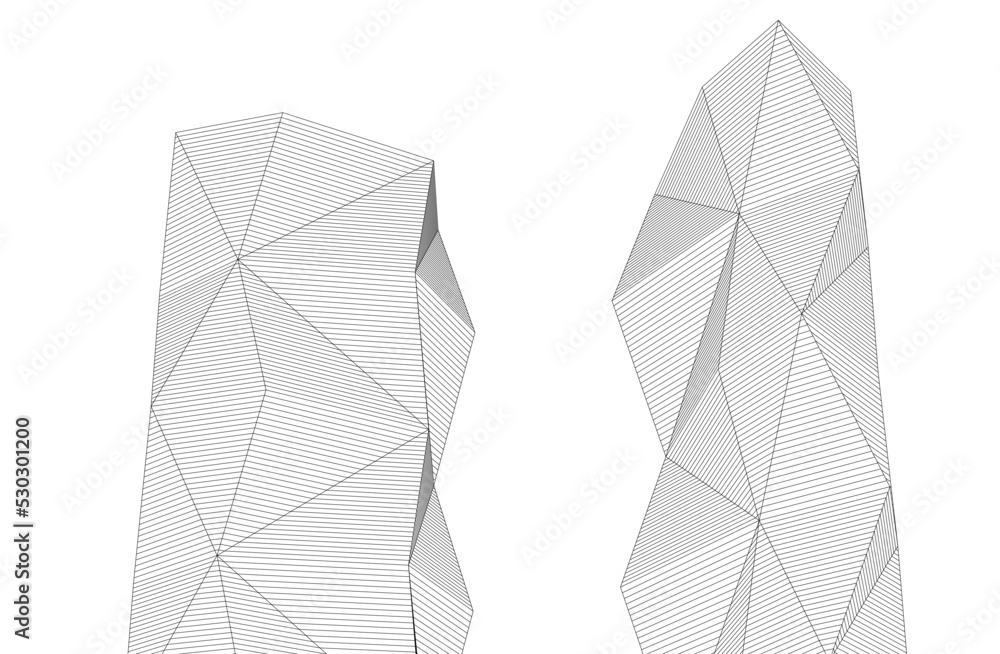 Modern architecture building 3d illustration Modern architecture building 3d illustration