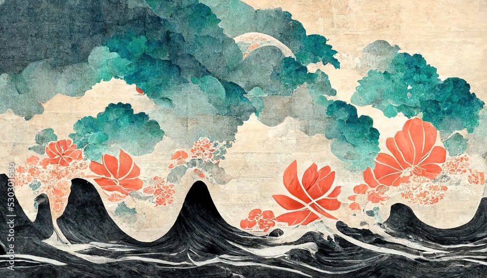 Traditional Japanese Painting Wallpaper