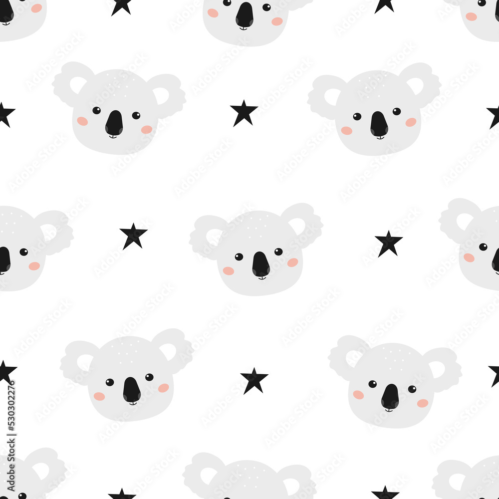 Fotografie Cute koala seamless pattern