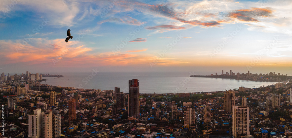 Ταπετσαρία Marine Drive Mumbai Panorama - Most Beautiful landscape shot