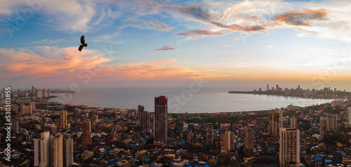 Marine Drive Mumbai Panorama - Most Beautiful landscape shot 