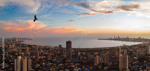 Marine Drive Mumbai Panorama - Most Beautiful landscape shot  photo