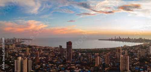 Marine Drive Mumbai Panorama - Most Beautiful landscape shot  photo
