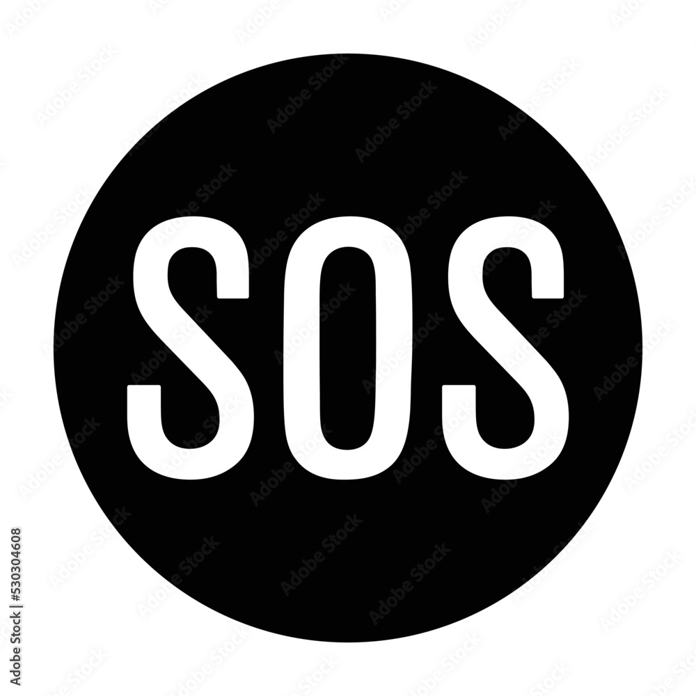 SOS distress signal flat vector icon for apps and websites SOS distress signal flat vector icon for apps and websites